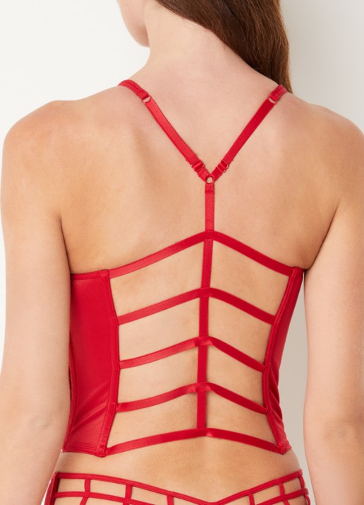 Marlies Dekkers Voorgevormde balconette bustier met beugel - achterkant rood