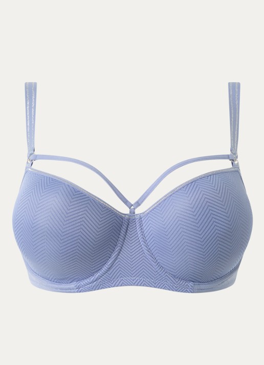 Marlies Dekkers Voorgevormde push-up bh met grafische print - voorkant 4 staalblauw