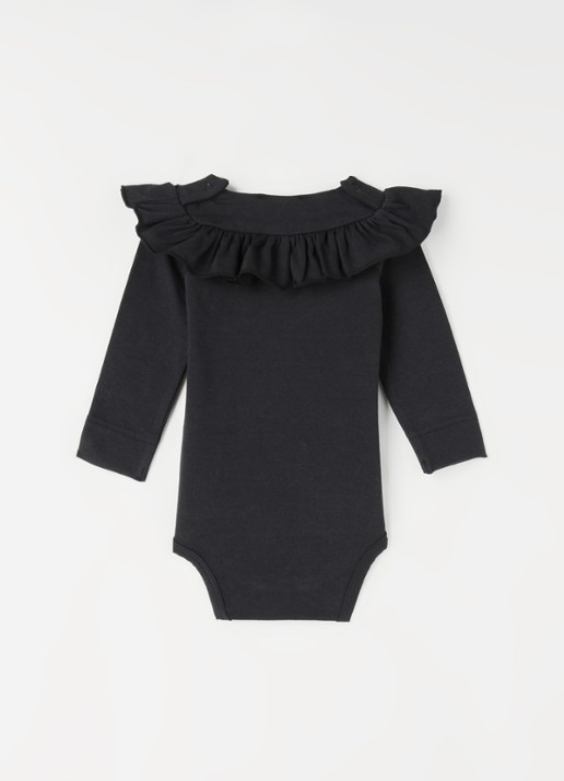 MarMar COPENHAGEN Bibbi romper met volant - voorkant 2 zwart