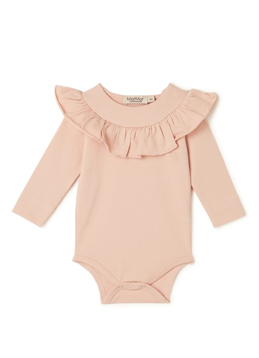 MarMar COPENHAGEN Bibbi romper met volant - voorkant 2 oudroze