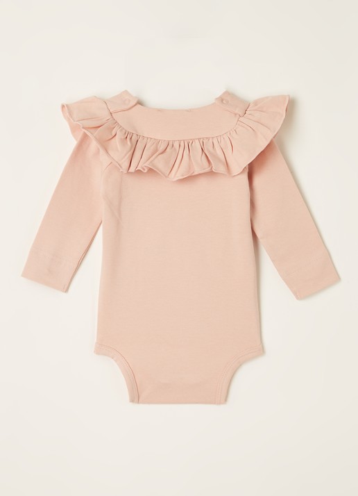 MarMar COPENHAGEN Bibbi romper met volant - voorkant 3 oudroze