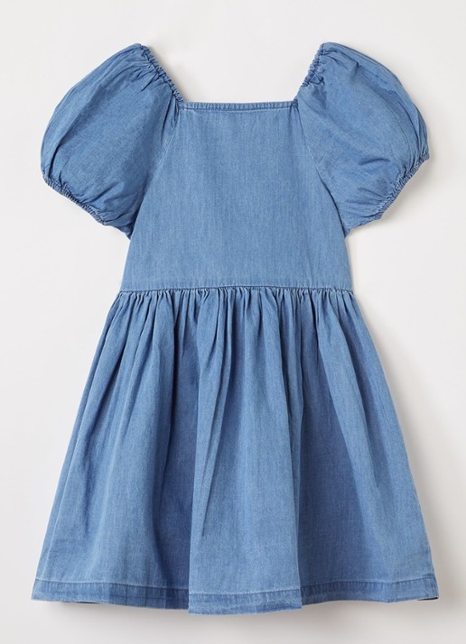 MarMar COPENHAGEN Davery jurk van chambray - achterkant 4 indigo