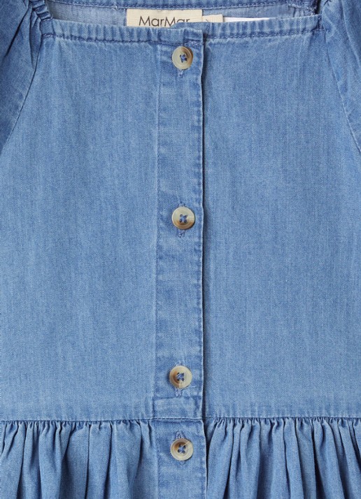 MarMar COPENHAGEN Davery jurk van chambray - detail 3 indigo