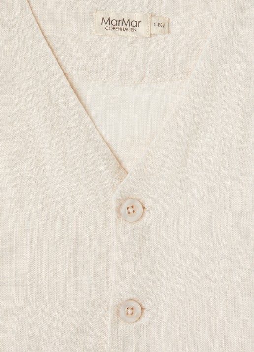 MarMar COPENHAGEN Jalfa gilet van linnen - detail 4 beige