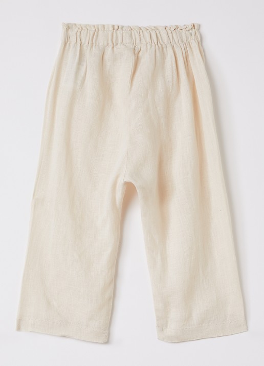 MarMar COPENHAGEN Loose fit broek van linnen - voorkant 2 naturel