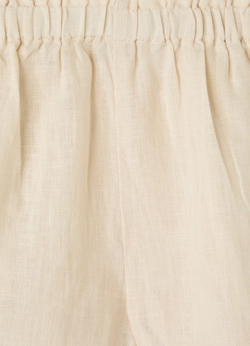MarMar COPENHAGEN Pala loose fit korte broek van linnen  - detail 2 beige