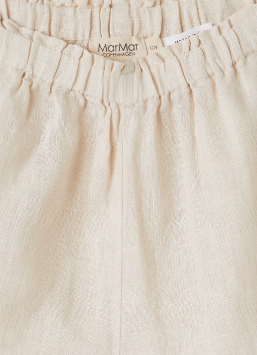 MarMar COPENHAGEN Pala loose fit korte broek van linnen  - detail 3 beige