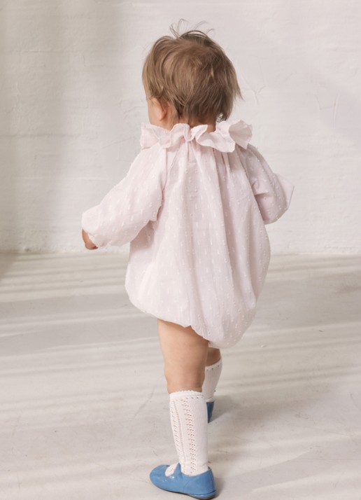 MarMar COPENHAGEN Rosetta romper met structuur - detail 4 lichtroze