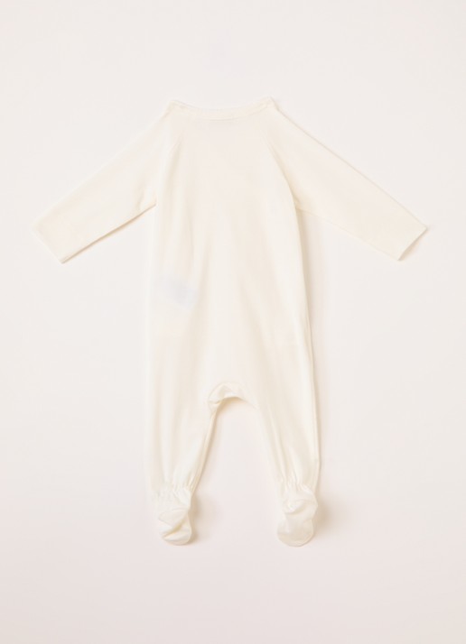 MarMar COPENHAGEN Rubetta babypak met overslag in  katoenblend - voorkant 2 gebroken wit