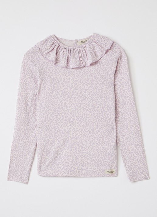 MarMar COPENHAGEN Talia top met panterprint - voorkant 5 lila