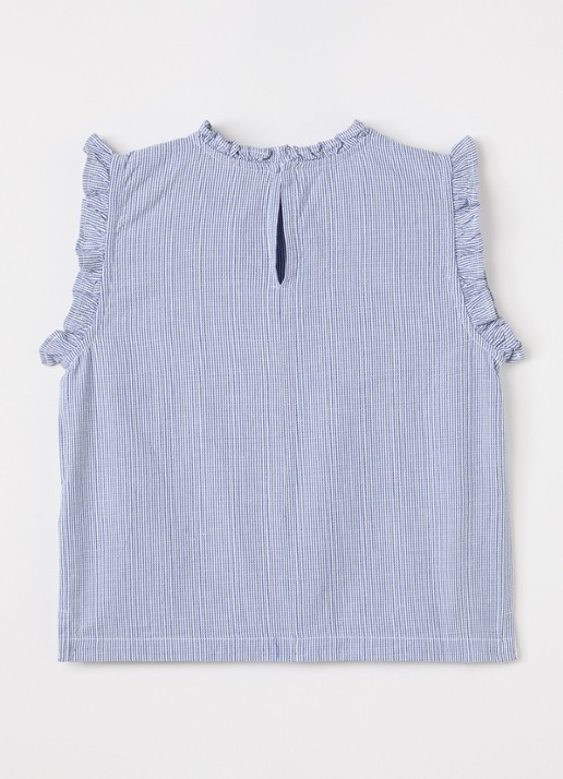 MarMar COPENHAGEN Tirra top met streepprint - achterkant 3 donkerblauw