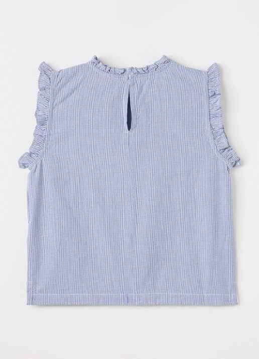 MarMar COPENHAGEN Tirra top met streepprint - voorkant 2 donkerblauw