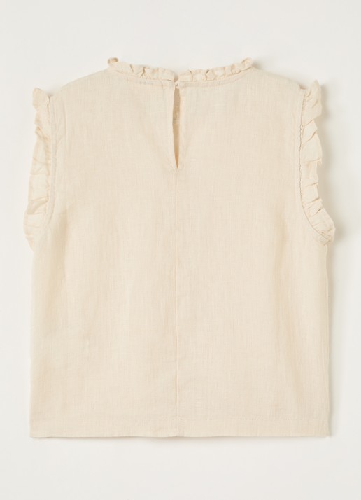 MarMar COPENHAGEN Tirra top van linnen - voorkant 2 beige