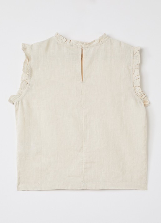 MarMar COPENHAGEN Tirra top van linnen - achterkant 6 beige