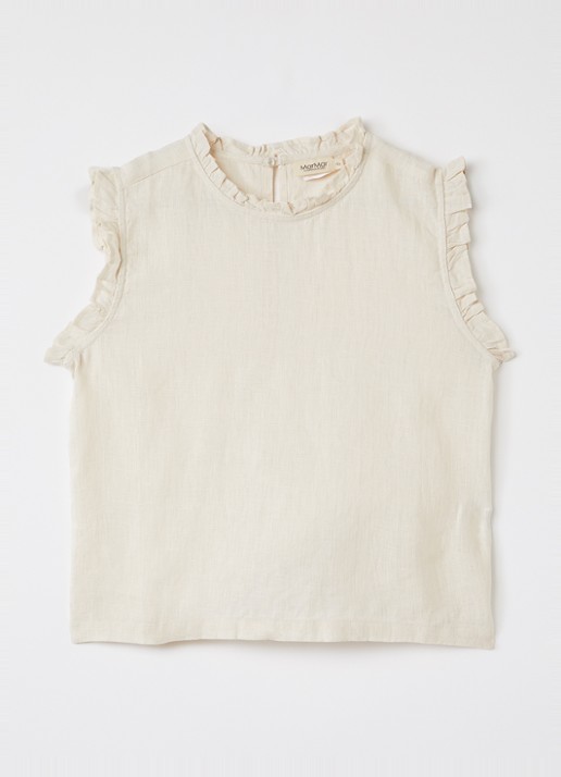 MarMar COPENHAGEN Tirra top van linnen - voorkant 3 beige