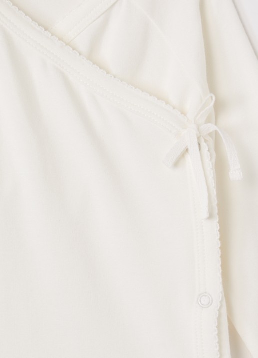 MarMar COPENHAGEN Tut longsleeve met overslag in  katoenblend  - detail 3 gebroken wit
