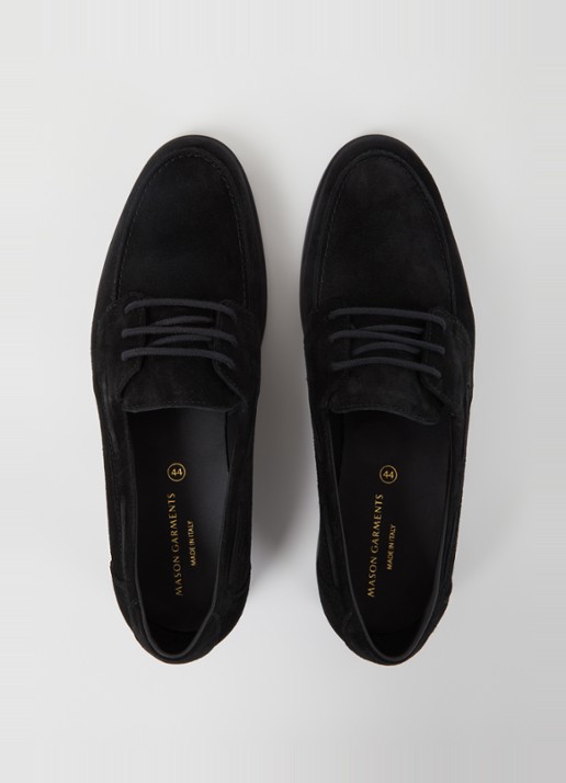 Mason Garments Amalfi Barca loafer van suède - detail 4 zwart