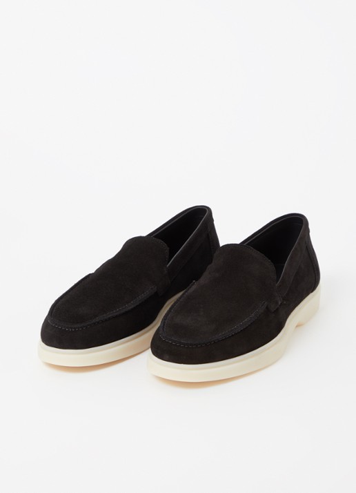 Mason Garments Amalfi slip-on van suède - detail 2 zwart
