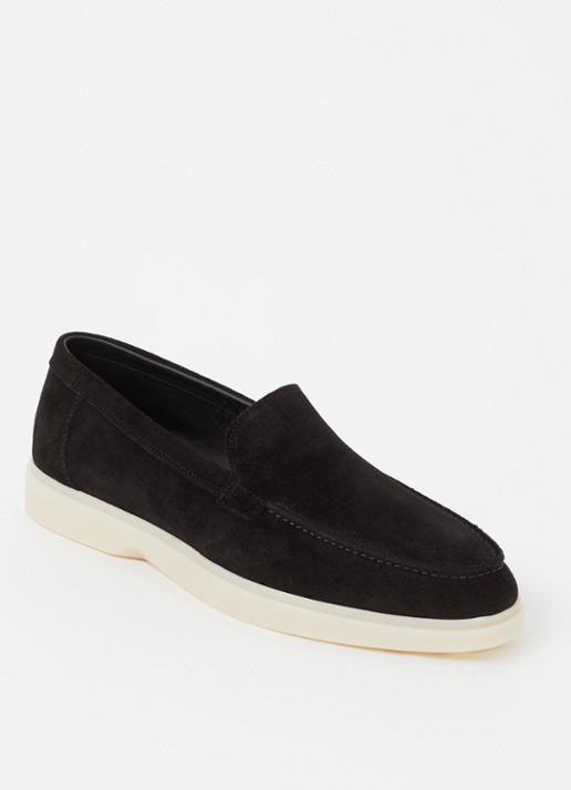 Mason Garments Amalfi slip-on van suède - voorkant zwart
