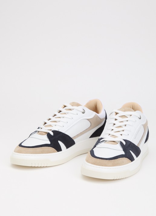 Mason Garments Matera sneaker van leer met details van nubuck en suède - detail beige