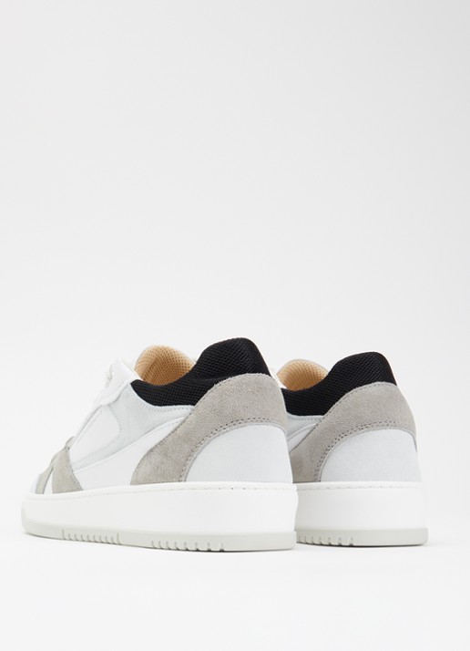 Mason Garments Matera sneaker van leer met suède details - achterkant 4 wit