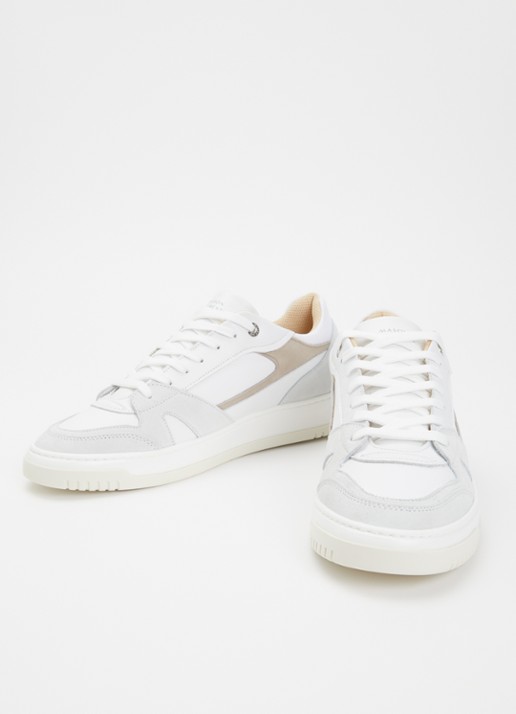 Mason Garments Matera sneaker van nubuck met details van suède - detail gebroken wit