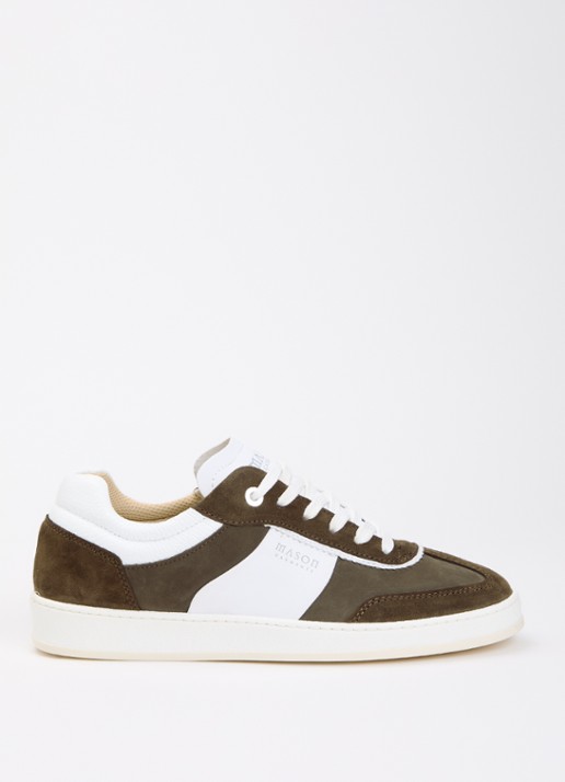 Mason Garments Napoli Bicolore sneaker van suède met leren details
