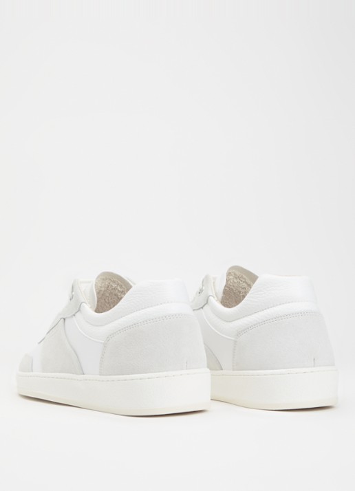 Mason Garments  Napoli Tradizionale sneaker van leer met suède details - achterkant 4 wit