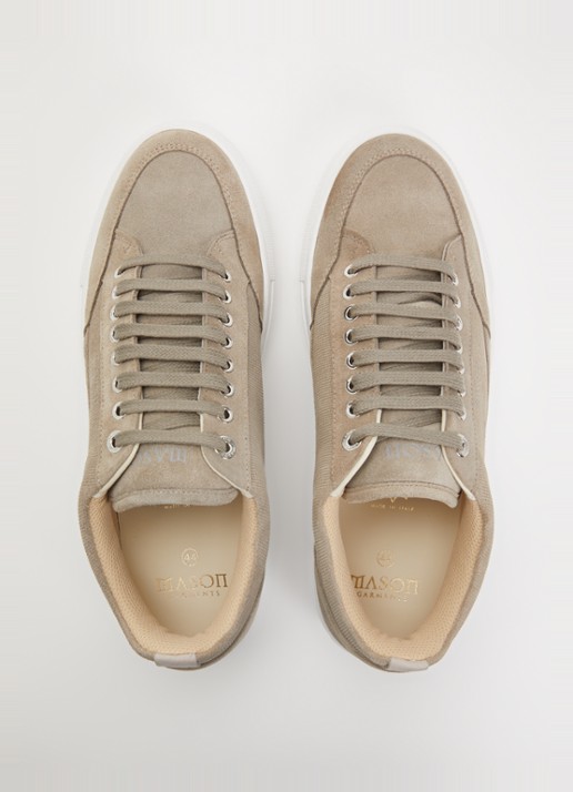 Mason Garments Tia Cubicoli sneaker van suède - detail 2 zand