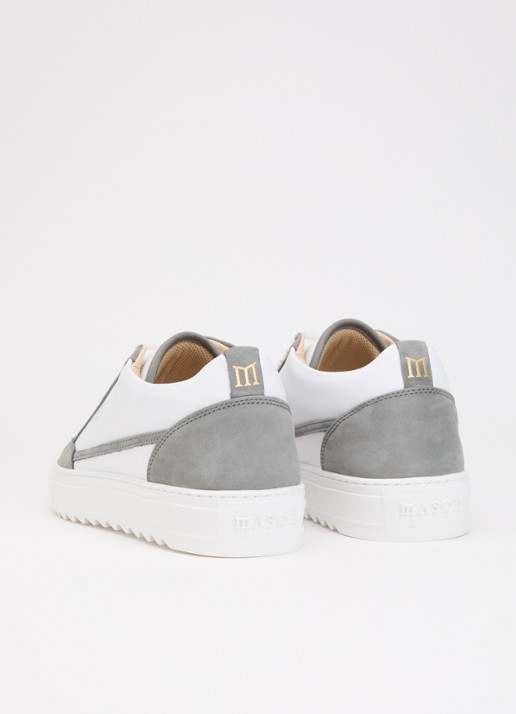 Mason Garments Tia Giovanile sneaker van leer met details van nubuck - achterkant 4 donkergrijs