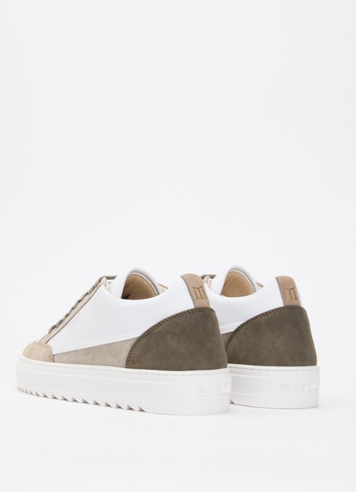 Mason Garments Tia Ludico sneaker van leer met suède details - achterkant beige
