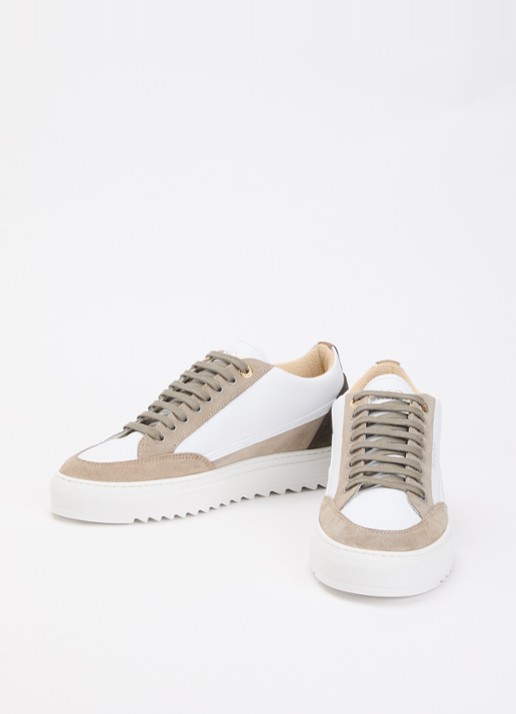 Mason Garments Tia Ludico sneaker van leer met suède details - detail 2 beige