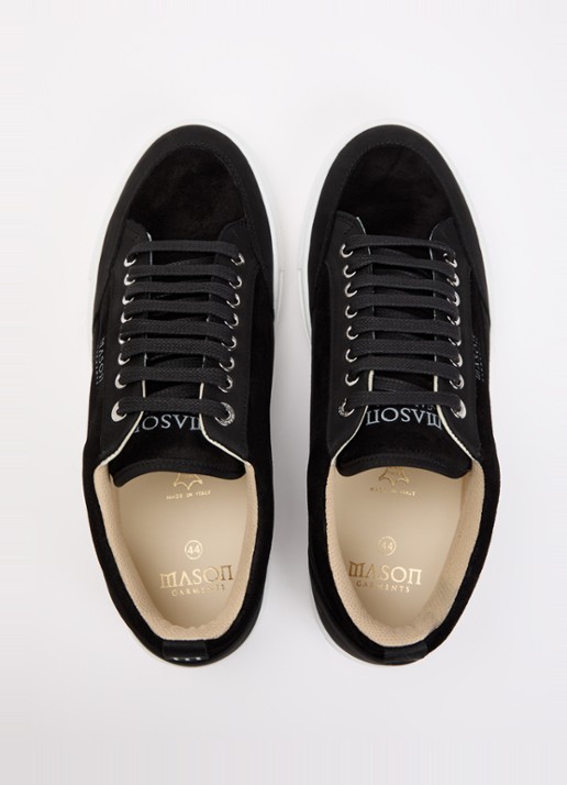 Mason Garments Tia Miscuglio sneaker van suède met details van nubuck - detail 4 zwart