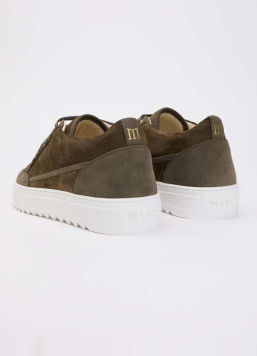 Mason Garments Tia Miscuglio sneaker van suède met details van nubuck - achterkant bronsgroen