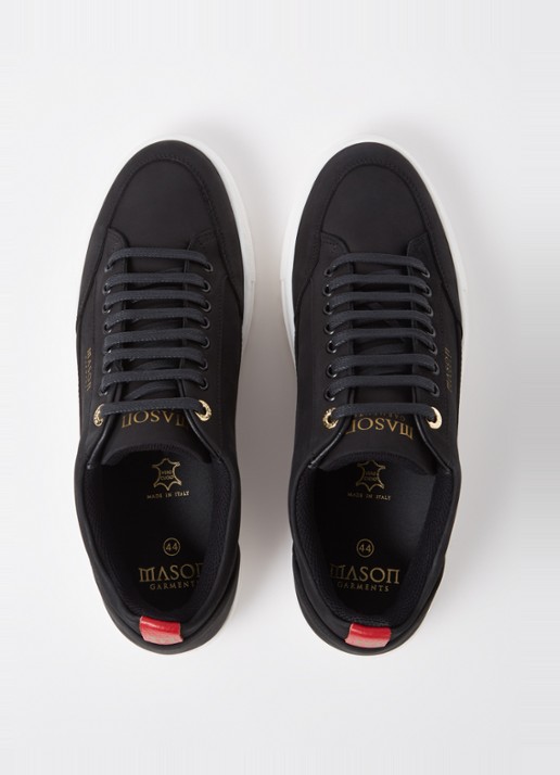 Mason Garments Tia Nabuk sneaker van nubuck met logo - detail 3 zwart