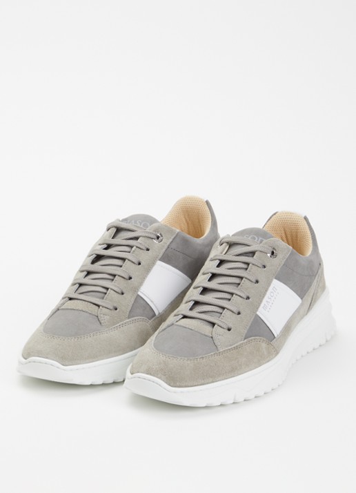 Mason Garments Tia Runner sneaker van suède met details van nubuck - detail 2 grijs