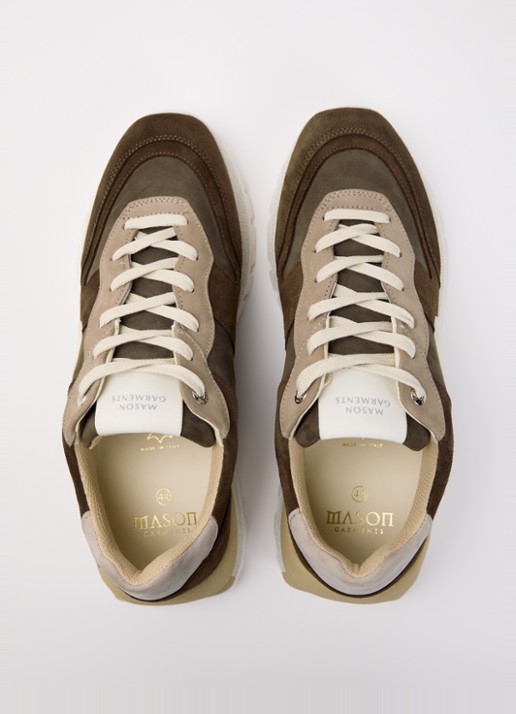 Mason Garments Tia sneaker van nubuck - detail 3 bruin