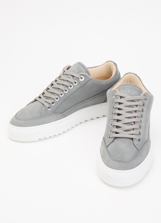 Mason Garments Tia sneaker van nubuck - detail 2 lichtgrijs