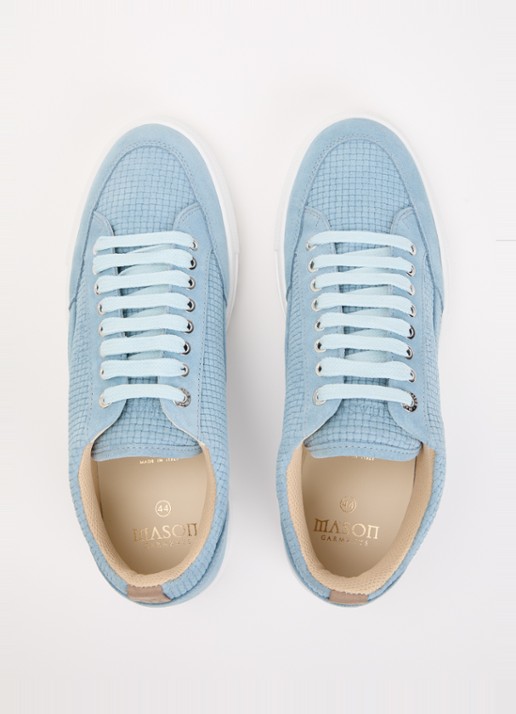 Mason Garments Tia sneaker van suède - detail 3 lichtblauw