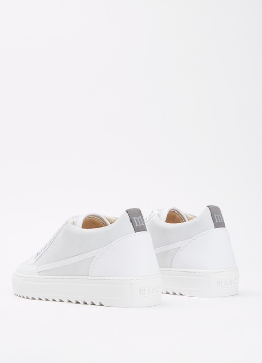 Mason Garments Tia Sport sneaker van suède met leren details - achterkant 5 wit