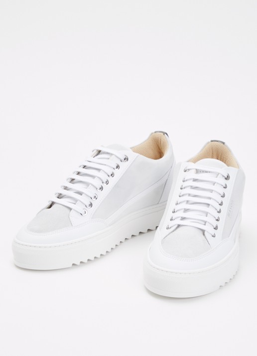 Mason Garments Tia Sport sneaker van suède met leren details - detail 2 wit