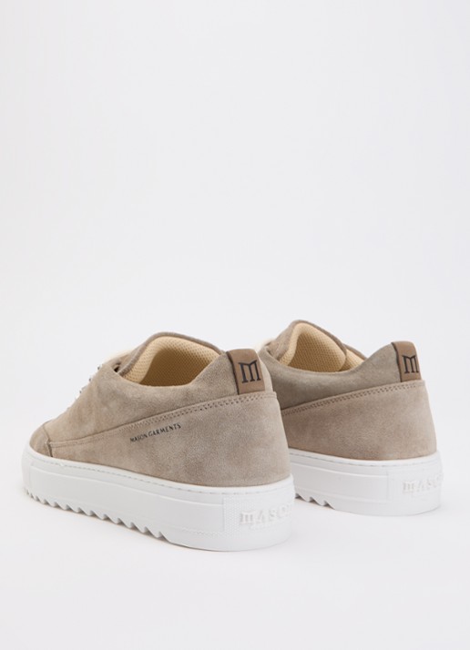 Mason Garments Torino sneaker van suède - achterkant donkerbeige