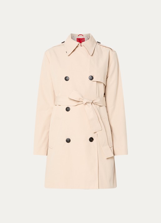 Max & Co Aris double-breasted trenchcoat met strikceintuur en steekzakken - voorkant 2 creme