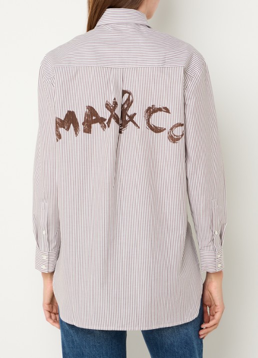 Max & Co Babila blouse met streepprint en logoprint