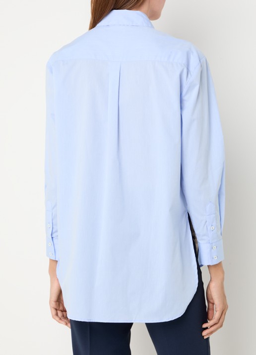 Max & Co Bari blouse met borstzak - achterkant 4 lichtblauw