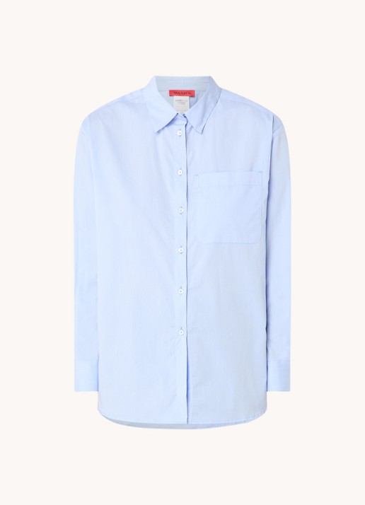 Max & Co Bari blouse met borstzak - voorkant lichtblauw