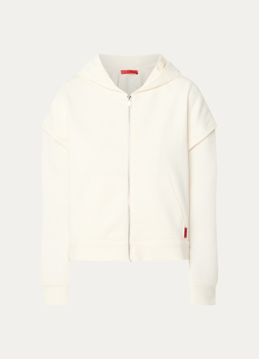 Max & Co Bavero sweatvest met capuchon - voorkant gebroken wit