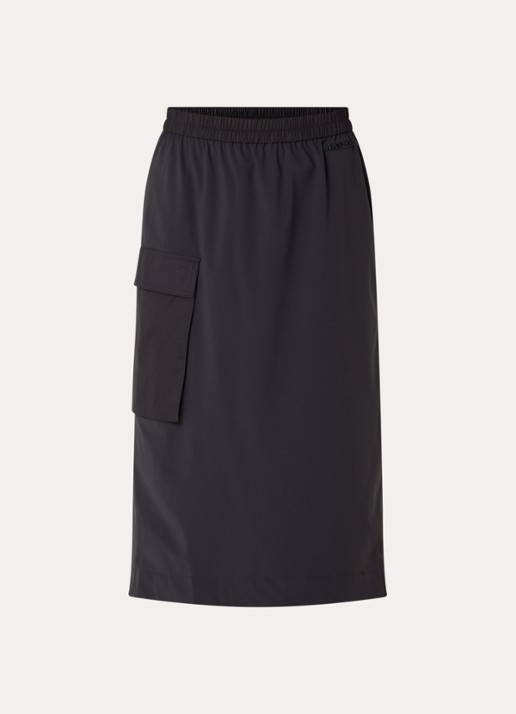 Max & Co Calco midi rok met klepzak - voorkant 2 zwart