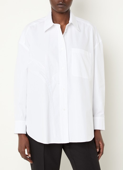 Max & Co Canneti oversized blouse met bloemborduring en borstzak