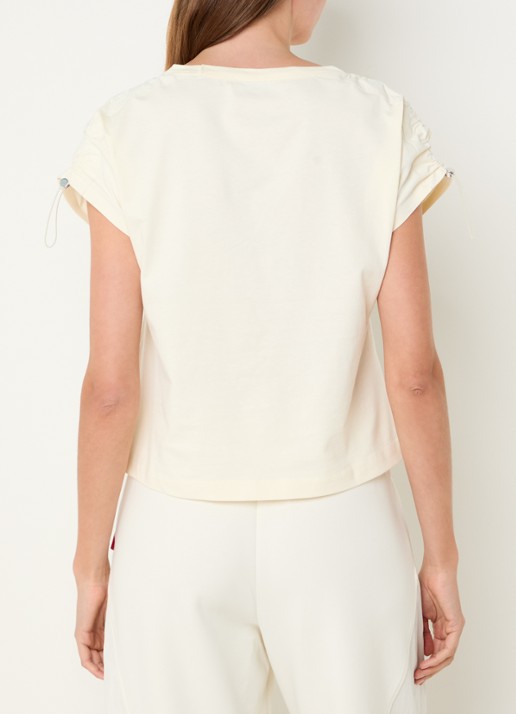Max & Co Coimbra T-shirt met trekkoord - achterkant creme